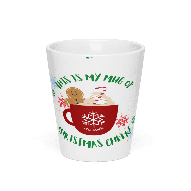 Christmas Cheer Latte Mug - Gingerbread & Coffee Design